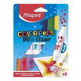 Marcadores De Colores Maped Color Peps Duo Stamp (8 Pzs