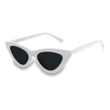 Óculos Sol Feminino Gato Cat Eye Gatinho Luxo Branco Rêtro