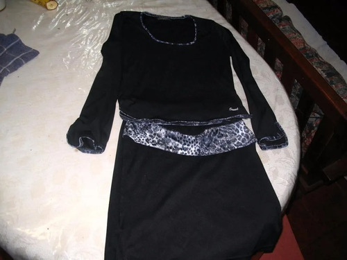 Conjunto De Remera Ml Y Minifalda Pollera Sweet Negro Animal