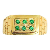 Anillo Bricks Oro Italiano 18k Ley 750