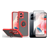 Capa Anel Fume Para Xiaomi Redmi Note 12 4g + Pelicula 9d