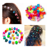 100 Mini Pinzas Para Cabello Piojitos Bebé Niñas Colores