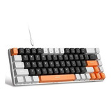 Teclado Mecanico Gaming 60% Blue Switch Black White