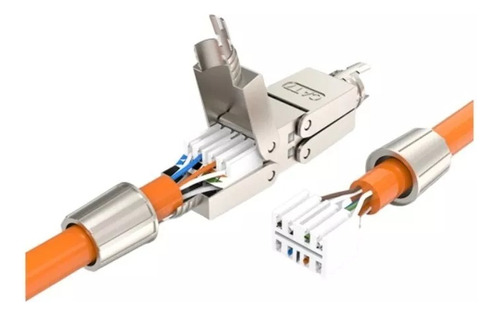 Emenda Adaptador Rj45 Cat6,cat6a E Cat7 Blindada Industrial