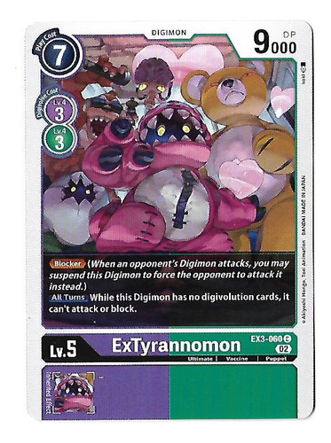 Digimon Ccg Extyrannomon - Common Ex3 Frete Incluso