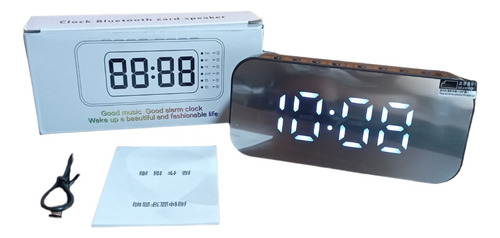 Radio Reloj Digital Superficie De Espejo Bluetooh Fm Altavoz