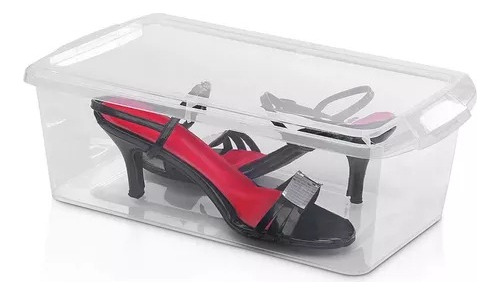 Caja De Zapatos Organizador De Calzado Apilable Plástico X3