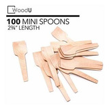 Woodu Cucharas De Madera Miniatura De 2-3 / 4  Disposable Au