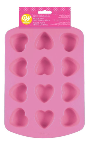 Molde Silicón Corazones San Valentín 12 Cav Wilton Color Rosa