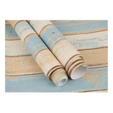 Papel Mural Pvc Madera Franjas Pack 5 Rollos