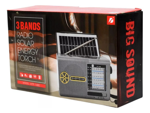 Radio Retro Bluetooth Con Recarga Solar Y Linterna Ktf-1480