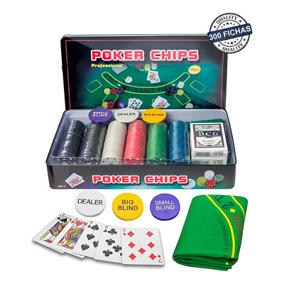 Set Poker Fichas Baraja Tapete Juego Mesa Casino Apuestas | Meses sin interés
