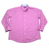 Camisa Manga Larga Nautica Rosa Slim Rosa Talle L