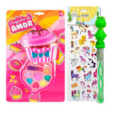 Kit De Maquiagem Infantil Sombra Batom Princesa Brincar