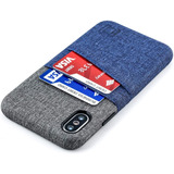 Funda Con Tarjetero Para iPhone X/xs (color Azul Y Gris)