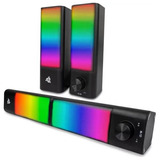 Caixa De Som Gamer Led Rgb Soundbar Pc Notebook Tv Potente