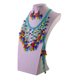 Set Collar Mujer Gargantilla De Flores Con Aretes Y Pulsera 