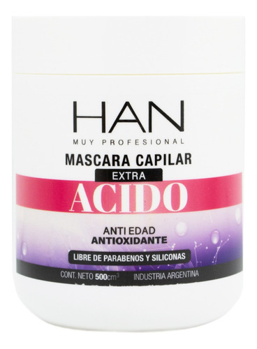 Han Extra Acido Mascara Antioxidante Anti Edad Pelo Grande