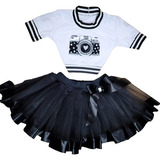 Conjunto Body Infantil Camera Com Saia De Tule