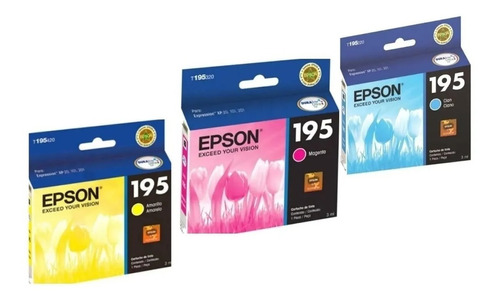 Pack De Tintas Epson 195 Cian, Magenta, Amarillo Y Negro