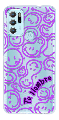 Funda Para Motorola Para Mujer Happy Faces Con Tu Nombre