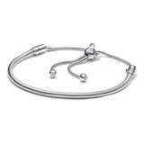 Pulsera Deslizante Cadena Serpiente Mickey De Plata Ley 925