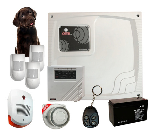 Kit Alarma Hogar 6zonas+control+3 Sensor Pet+sirenas+batería