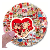 50 Pegatinas - Stickers -  San Valentin Amor Vintage