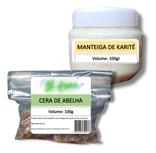 Cera De Abelha 100gr + Manteiga De Karité 100gr - 100% Puro