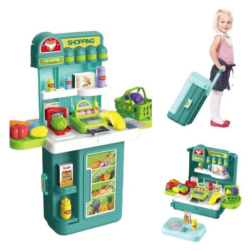 Set Tienda De Comidas Maleta Caja Registradora Juguete Niños