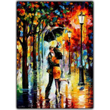 Poster Afremov 60x84cm Dançando Na Chuva Foto Para Emoldurar