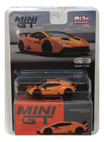 Mini Gt Lamborghini Huracan Sto Arancio Borealis #511 1:64 Color Naranja