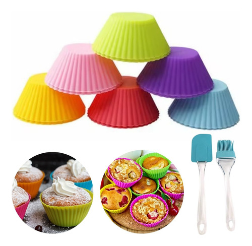 12 Forma Silicone Mini Cupcake Bolo Mufin Assadeira Airfryer