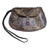 Bolso Artesanal  Vaqueta Dama Crossbody Bandolera Cincelada