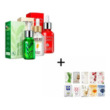 Kit 3 Serum Arroz  Granada Te Verde + 10 Mascarillas Faciale