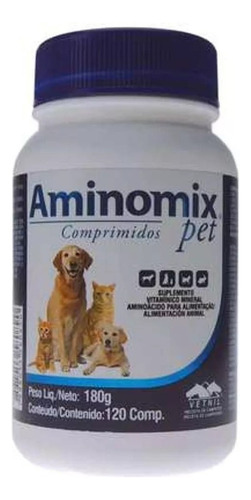 Aminomix Pet Vetnil - Cães Gatos 120 Comprimidos