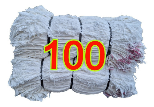 100 Saco Alvejado Limpeza Pano De Chão Branco Duplo Atacado