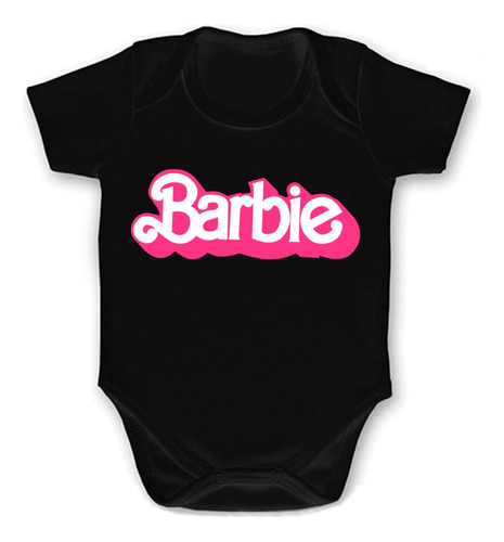 Mameluco Logo Barbie Body Negro Bebe