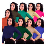 15 Blusas Termicas Afelpadas Unitalla Cuello Alto Mayoreo