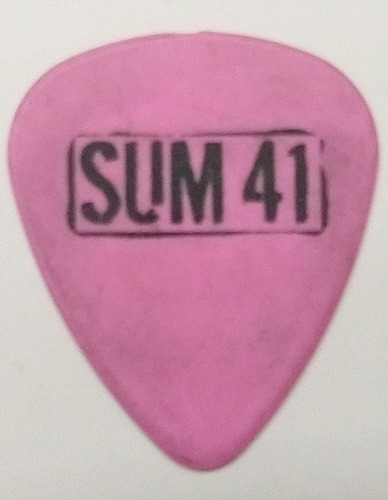 Sum 41 Plumilla Rosa Tortex Dunlop Tour Guitar Pick