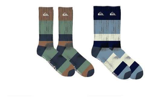 Medias Quiksilver Legacy Crew Stripes Color Pack X 2