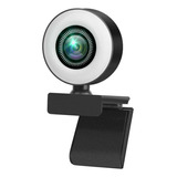 Webcam 1080p Con Luz Ajustable.micrófonos Reductores De Ru