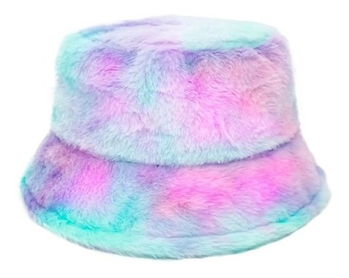 Gorro Pescador Peludo Felpa Moda - Bucket Hat - Tiedye