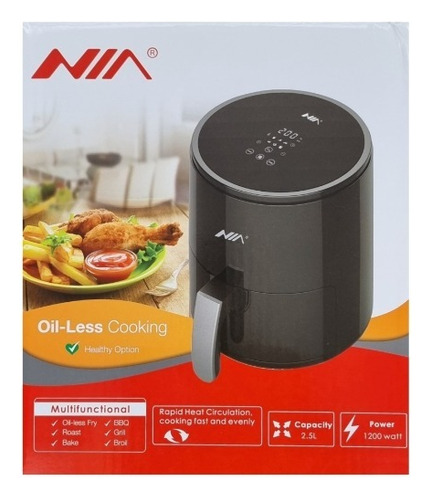 Freidora Sin Aceite Olla Air Fryer 2.5 L Cero Grasas Comida 