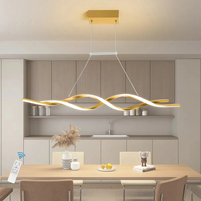 Eiinee Lámpara Colgante Led Regulable Dorado Moderna 28W Con Control Remoto Para Comedor, Sala o Cocina | Meses sin interés
