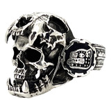 Anillo Guerrero Jaguar Azteca Plata 925 Calavera Craneo