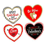 60ct Happy Valentine's Day Assortment Trendy 2inch Glitter V