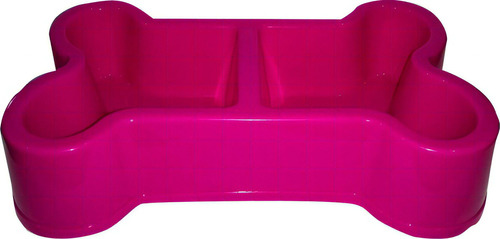 Plato Doble Comedero Bebedero Perro Grande 1.5 L 18x32 50623 Color Rosa