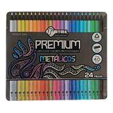 Tryme 24 Lapices De Colores Metalicos Profesionales Premium 