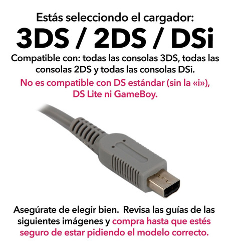 Cargador Para Nintendo Ds / Dsi / Ds Lite / 3ds / 2ds / Gba